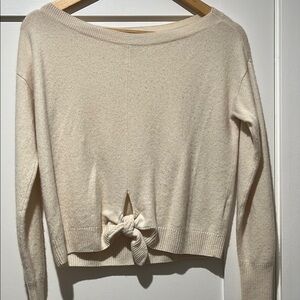 Cashmere Cream Sweater with Knot Detail by Intermix